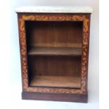 DUTCH OPEN BOOKCASE, 19th century Dutch mahogany and satinwood, foliate inlay,