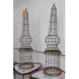 GARDEN OBELISKS, a pair, in the English Country House style, 113cm H x 28cm diam.