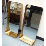 MIRRORED WALL NICHES, a pair, 1960's French inspired, 91cm x 41cm x 14cm.