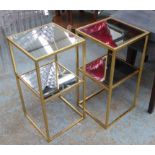 SIDE TABLES, a pair, 1960s French inspired, with shelf underneath, 61cm x 31cm x 31cm.