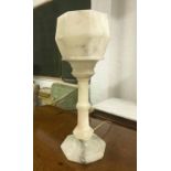 ALABASTER TABLE LAMP, Spanish, circa 1950's, 52cm H (with faults).
