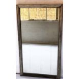 WALL MIRROR, 19th century silvered metal rectangular moulded frame, 148cm H x 84cm.