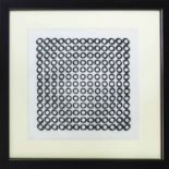 VICTOR VASARELY Rings in Repeat, Mylar, 27cm x 27cm, framed and glazed.
