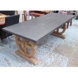 FARMHOUSE TABLE, zinc top, French Provincial style, 244cm x 100cm x 80cm H.