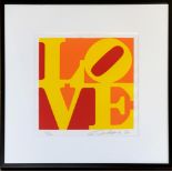 ROBERT INDIANA (American 1928-2018) 'Love', yellow, orange, red, 1996, silkscreen on paper,