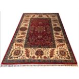 FINE SULTANABAD SUZANI CARPET, 282cm x 202cm.