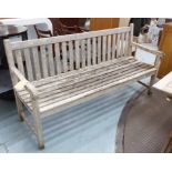 GARDEN ESTATE BENCH, weathered teak, 180cm x 63cm x 93cm.