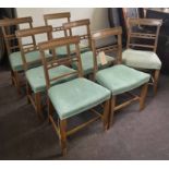 DINING CHAIRS, a set of seven, Regency design, mahogany,