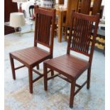 DINING CHAIRS, a set of six, contemporary Balinese style, 137cm H x 50cm W.