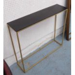 CONSOLE TABLE, 1960's French inspired with ebonised top, 81cm x 20.5 x 70.5cm.