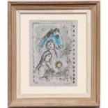 MARC CHAGALL, 'Woman and Blue Horse', 1982, lithograph, printed by Maeght, 38cm x 28cm,
