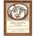 PABLO PICASSO Pignon Potteries, lithographic poster, 1954, printed by Mourlot, 65cm x 50cm,