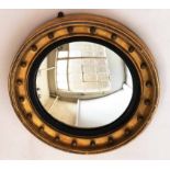 CONVEX WALL MIRROR, early 19th century Regency giltwood,