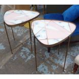 SIDE TABLES, a pair, 1950's Italian inspired, 64cm H.