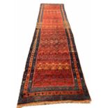 ANTIQUE PERSIAN BAKSHAISH RUNNER, 440cm x 108cm.