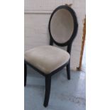 BOUDOIR CHAIR, French, Art Deco inspired, ebonised frame, grey velvet upholstery (slight faults).