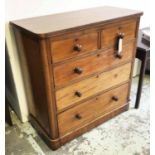CHEST, Victorian mahogany, with two short over three long graduated drawers,
