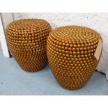 BARREL STOOLS, a pair, 1960's Italian inspired, 44cm H x 39cm W.