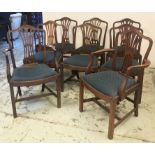 DINING CHAIRS, a set of eight,