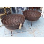 KADAI FIRE BOWLS, a pair, vintage Indian style, 65cm diam. x 45cm H.