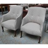 TUB ARMCHAIRS, a pair,