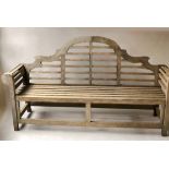 'LUTYENS' GARDEN BENCH, silvery weathered teak,