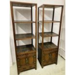 KOREAN ETAGERES, a pair, vintage elm,