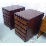 FILING CABINETS, a pair, 20th century rosewood, on castors (with faults), 60cm x 45cm x 67cm.