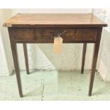 SIDE TABLE, George III mahogany, with crossbanded top over single frieze drawer,