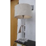 TABLE LAMP, contemporary, glass with shade, 52cm H (slight faults).