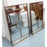 WALL MIRRORS, a pair, Hollywood Regency style, 110cm, x 70cm.