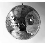 GLITTER BALL, sphered mirror covered, hanging, 50cm.