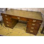 CAMPAIGN STYLE PEDESTAL DESK,