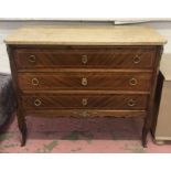 COMMODE, early 20th century French mahogany with inlaid detail,