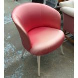 SIDE CHAIR, 1950's style in pink satin, 85cm H x 77cm W.