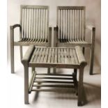 GARDEN ARMCHAIRS, a pair,