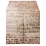 CONTEMPORARY ART DECO DESIGN SILK CARPET, 350cm x 240cm, geometric gold field.