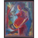 CONTEMPORARY SCHOOL, untitled figurative study, indistinctly signed, framed, 80cm x64cm.