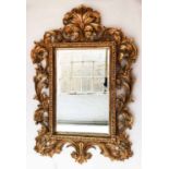 WALL MIRROR, 20th century Italian giltwood,