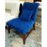 EASY CHAIR, contemporary, ultramarine finish, with cushion, 90cm H x 79cm W x 80cm D.