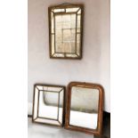 MIRRORS, George III period giltwood, rectangular with marginal plates,