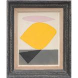 VICTOR VASARELY, rare pochoir in four colours, Sauzon 1952, plate signed, ed 1500, 30cm x 23cm.