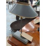 BOILLOT STYLE TABLE LAMP, grey finish, 43cm H.