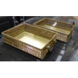 COCKTAIL TRAYS, a pair, Hollywood Regency style, 42cm x 29cm x 10cm.