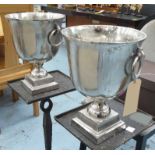 CHAMPAGNE BUCKETS, a pair, French provincal style, 39cm H x 29cm diam.