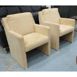 KESTEPORT ARMCHAIRS, a pair, alcantara finish, 80cm H.