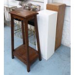 PEDESTALS, a collection of three, various sizes and descriptions, 112cm at tallest.