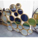 WALL MIRROR, 1960s French inspired, bubble design, 101cm x 118cm.