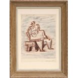 HENRY MOORE 'Seated Figure', off set lithograph, 42cm x 31cm.