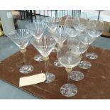 DIAMONTE DRINKS GLASSES, a set of eleven, including five cocktail glasses and six wine glasses,